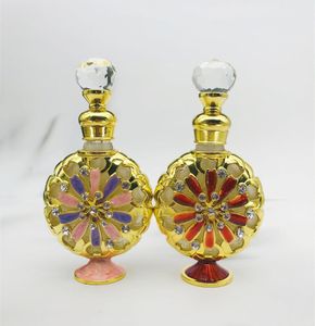 10ml Refillable Fancy Attar Round Arabian Egypt Perfume Fragrance Bottle Glass Oil Perfume Bottles Dubai2521464