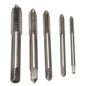 5st Tap Set Male Thread Plug M3 M4 M5 M6 M8 Metriska metallborr Bits Set Striaght Groove Metalworking Mechanical Workshop Tools