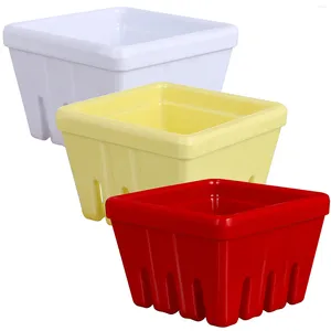 Plates 3 Pcs Hollow Bowl Kitchen Bowls Strawberry Fruit Container Modern Grade Melamine Material Drain Baskets Small