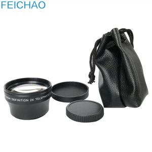 Accessories Camera Lens Optical Glass 37mm 2x / 52mm 2x Magnification Hd Tele Converter Telephoto 10x Ro Lens for Mobile Cell Phone Dslr