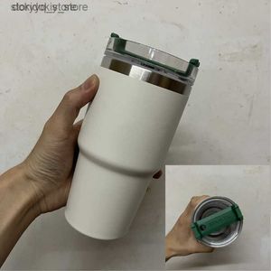 Mugs Mus new Car Ice Cup 304 Stainless Steel Insulated Cup Convenient Lare Capacity Sipper Coffee Cup Car Cup L240312 L49