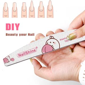 3 Pcs/Lot Semilunar Type Manicure Files Pink Rabbit Style Acrylic Nail File 100/180 Grit For UV Gel Pedicure Care Beauty Tools