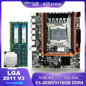 Motherboards Envinda D4 X99 Motherboard -Set mit Intel Xeon E5 2630V3 LGA 20113 CPU 1*16 GB PC4 RAM 2133 MHz DDR4 Server Memory RAM Reg Ecc