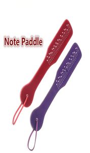 Notera borrning BDSM Sex Paddel Flocking Material Purpel Red Flogger Fetish Butt Spanking Eroticos Para Casais Sex Products5813305