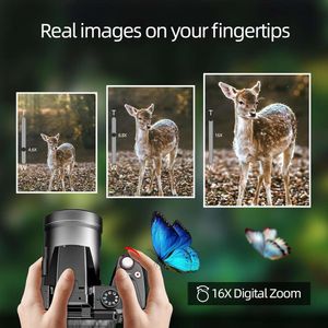 Capture Stunning Photos and Videos with this 64MP Digital Camera for Photography and Video 4K Vlogging Camera for YouTube - Includes 3" Flip Screen, 16X Digital Zoom