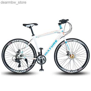 Cyklar 21/27/30/33 Speed ​​Aluminium Eloy Road Bike 700C Bend and Straight Hands Doub Disc Brakes Ultra Light Cykling Vuxen Bicyc L48