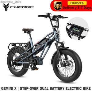 Cyklar 750W Doub Batteri Kraftfullt Ectric Bicyc Fucare 48V 30AH 31MPH 20 tum Fatbike Ectric Mountain Bike för vuxen L48