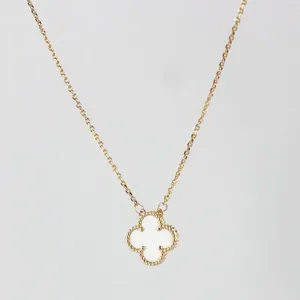 2024 Fashion Classic4/Four Leaf Clover Halsband hängen rostfritt stål 18K guld pläterat för kvinnor Girl Valentine's Mors dag engagemangsmycken A27