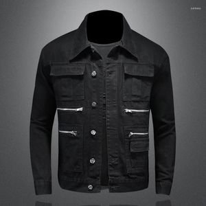 Jackets masculinos 2024 Moda de alta qualidade Bonita com elegante Boutique Casual Motorcycle Período de floco de neve zip de jeans de jeans M-4xl