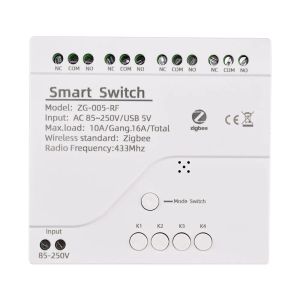 4ch ZigBee Smart Light Switch Module 85-250V Relä Smart Home App Remote Control fungerar med Gateway Alexa Google Assistant