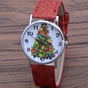 Orologi da donna dell'albero di Natale Casual orologi da polso in quarzo orologi in pelle di colore brillante orologio da donna carina orologio regalo reloj mujer