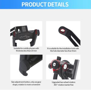 Alumínio da liga de alumínio Motocicleta portador de telefone GPS Suporte de suporte de suporte de suporte de suporte de suporte de suporte de bicicleta para Xiaomi iPhone