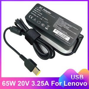 Adaptör 20V 3.25A 65W USB AC Dizüstü Bilgisayar Şarj Cihazı Lenovo ThinkPad X301S X230S G500 G405 X1 Karbon E431 E531 T440S Yoga 13