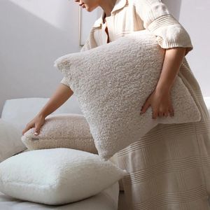 Poduszka 1pc biała pluszowa pokrywa ultra miękkie housse de Coussin sofa wygoda do domu dekoracja domu