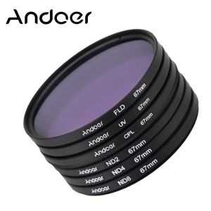 Acessórios 67mm Andoer UV+CPL+FLD+Kit de filtro de fotografia e Kit de filtro para Nikon Canon Sony Pentax DSLRS Polarizar o filtro da câmera de densidade neutra