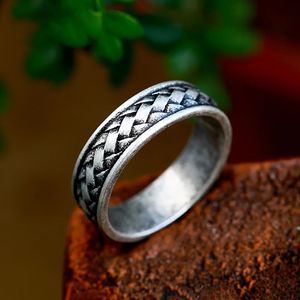 Vintage Nordic Viking flätad ring för män och kvinnor punk 14k guldpar bröllop ringar Viking smycken gåvor