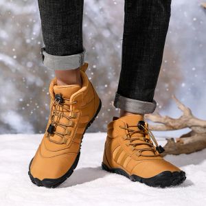 Inverno botas quentes homens neve sapatos casuais sapatos de trabalho ao ar livre, senhoras de pele quente, sapatos de tornozelo, botas de neve masculino, tamanho grande