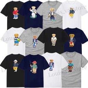 Men's T-Shirts Mens t shirt designer t-shirt fashion bear pattern print summer top quality t color womens tshirt breathable shirt short slved clothes S-2XL T240409