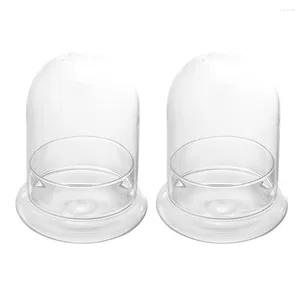 Vasos 2 PCs Bell Dome Cloche com vidro base de terrário de terrário capa de sobremesa de sobremesa de sobremesa para plantas suculentas