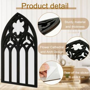 3st Gothic Wall Arch Mirrors Set Cathedral Arched Mirror Decor Dekorativ för vardagsrum sovrum entré badrum fåfänga hem