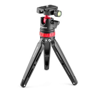 Tripods Tabletop stativ Mini Desktop Travel Tripod Aluminium Alloy med 360 graders bollhuvud Snabbutsläppsplatta för kompakta kameror DSLR