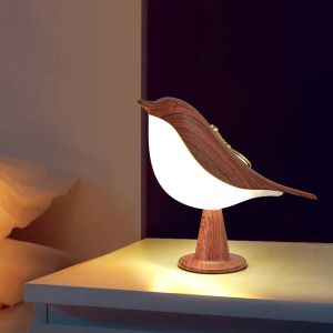 Cute Bird Magpie LED Night Light Touch Control Dimmable Rechargeable Aromatherapy Table Bedside Lamp For Bedroom Car Home Decor
