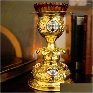 Candle Holders Orthodox Holy Grail Box Rosary Gold-Plated Liturgical Supplies Communion Cup Mass Drop Delivery Home Garden Dhczd