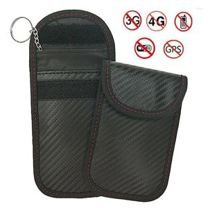 Storage Bags Car Key Signals Stylish Design Electromagnetic Shielding Durable Carbon Fiber Material Easy-to-use Bag For Security