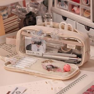 Bags Portable Creative Pencil Case Cute Boy Girl Kawaii Pen Eraser Bag Storage Stationery Box Pouch School Teen Students Supplies