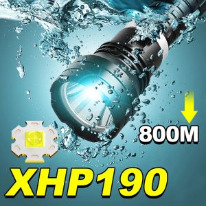 Самый мощный XHP190 светодиодный T6 Светодиодный фонарик Высокий мощность 18650