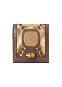 Designers Canvas and leather bifold wallets mens Womens Brown Jumbo card case holders coin purse 6582443508581