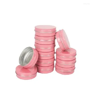 Speicherflaschen 25pcs Metall Zinn Umwelt leerer Kerzenwachs Hautpflegemittel Cosmetic Packaging Pink Aluminium Jar Pot Container 60g