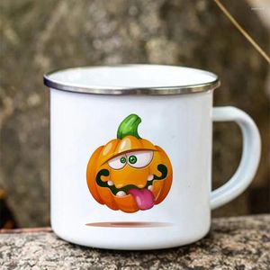Mugs Funny Pumpkin Printed Enamel Mug Cups And Wholesale To Sublimate Unusual Tea Cup Coffee Travel Beer
