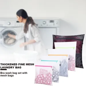 Tvättpåsar Polyester Mesh återanvändbara underkläderbh -tvättväska med zip för hemmet