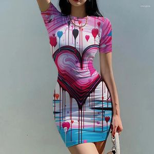 Abiti casual estate 3d colorato stampato colorato grafico hawaiano sexy ladies street fashion abbigliamento s mini signora