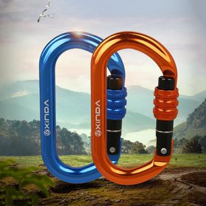 Tırmanma Karabin Güçlü Yatak Kapasitesi Güvenlik Kilidi Alaşım Çelik O tipi Otomatik Master Carabiner Dağcı Ekipmanları