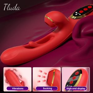 Tippen Sie auf Flattern Vibrator für Frauen Klitoris Klitorte Sucker Stimulator Mächtige Sexspielzeugfrau Frau Rabbit Saug Vibratoren Y240326
