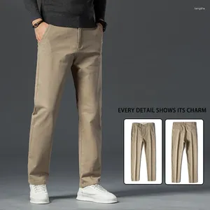 Męskie spodnie 2024 Spring Elastyczne czesane bawełniane swobodne, luźne, proste wygodne zużycie