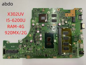 Placa -mãe x302ua placa -mãe Rev 2.0 para ASUS X302U X302UV X302UA Laptop Motherboard 90nb0bm0r00010 com i3 i56th0 ram4g gt920mx 2gb