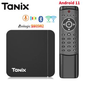 Kutu Tanix W2 Amlogic S905W2 Akıllı TV Kutusu Android 11 2GB 16GB 2.4G 5G Çift WiFi AV1 Set Üst Kutu Bluetooth 4K Medya Oyuncu HDR10+ TX3
