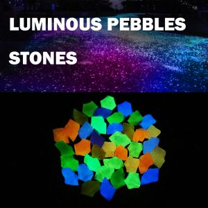 100pcs Garden Glow In The Dark Luminous Pebbles for Walkways Plants Aquarium Decor Glow Stones Fish Tank Garden Decoration