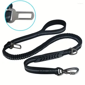 Dog Collars Nylon Reflective MultiFunctional Retractable Leash with Car Safety Buckle