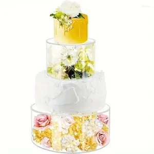 Party Supplies Acrylic Cake Display Board Roundacrylic dessert Holders Refillable Base Clear Stand Tools