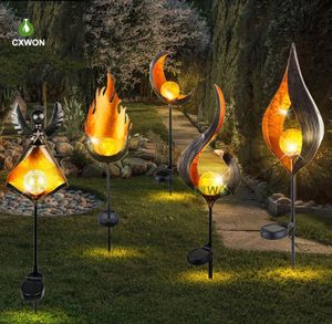 LED FLAME LAMPS FLICKERING LIGHT SUN MOON SOLAR TORCH LIGHTS防水屋外の庭の風景装飾炎効果ランプ4780420