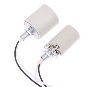LED Işık Seramik Vidalı Isı Dayanıklı Adaptör Ev E14 Ampul Taban E27 Lamba Tutucu için Soket Yuvarlak Kullanın Kablolu
