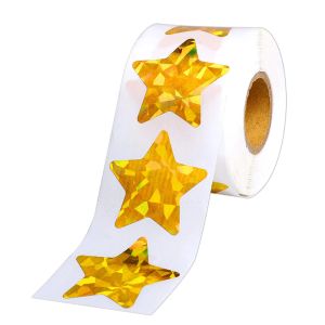 100-500Pcs Foil Star Stickers Holographic Gold Star Stickers for Kids Reward Labels for Wall Crafts Classroom Teachers Supplies
