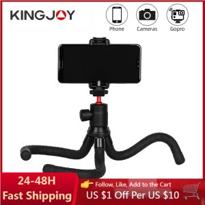 Tripods KINGJOY Flexible Octopus Phone Tripod Desktop Camera Tripode with 1/4 Screw Ballhead 2KG Load for SLR DSLRs Camcorders Projector