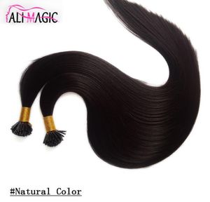 I Tip Human Hair Natural Black Color 20 22Inch Malaysian Straight Keratin Hair Extensions 100g Hair For 7574920