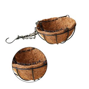 Metal de plantador de cesta pendurado com coco de arame de arame de arame de arame vara