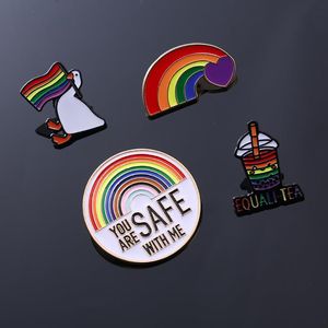 LGBT Duck Rainbow Flag Pearl Milk Tea Rainbow Badge Cute Filmy Gry Gra